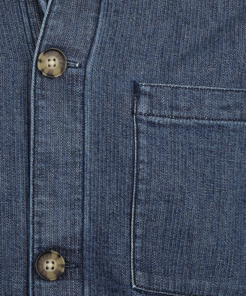 Barbour Aickmen Textured Denim Overshirt | Denim Blauw