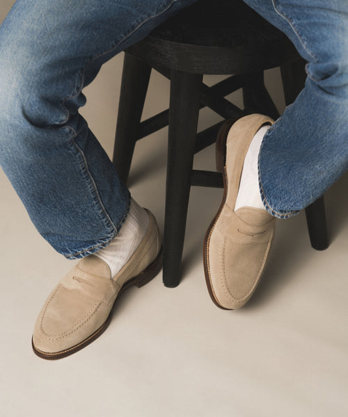 Loake Imperial Penny Loafer Suede | Beige