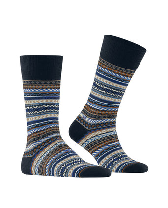 Burlington Fair Isle Sok | Blauw