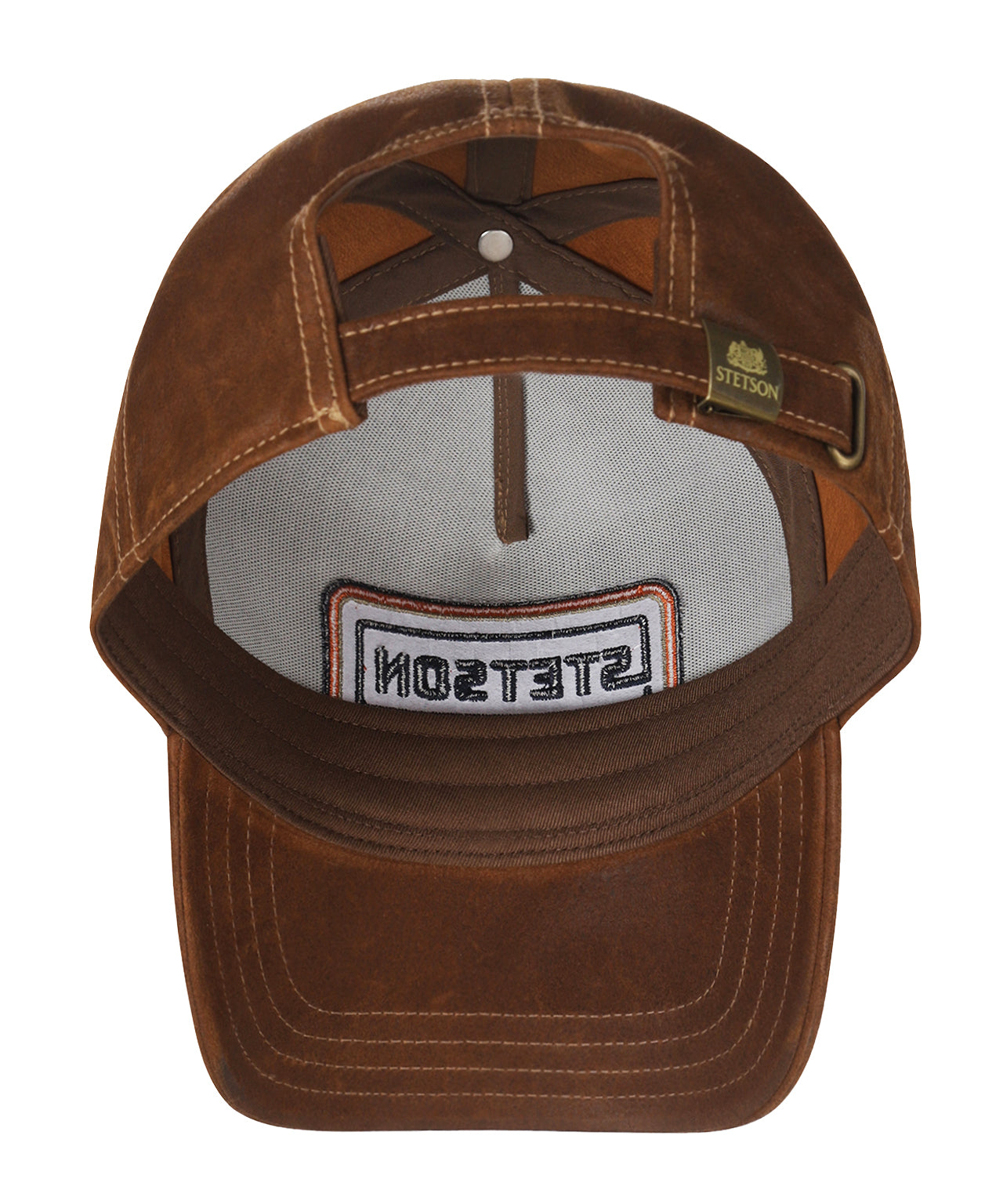 Trucker cap Cotton Linnen Stripe | Brown/Olive stripe
