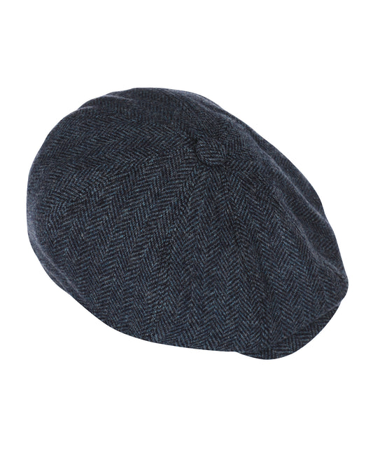 Christy Newsboy Tweed Cap | Herringbone Tweed Navy