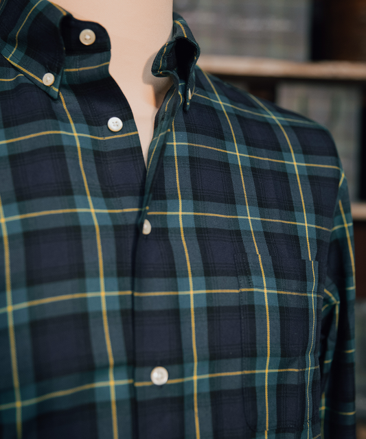 Gordon Check Shirt 90 Years | Groen Navy Tartan