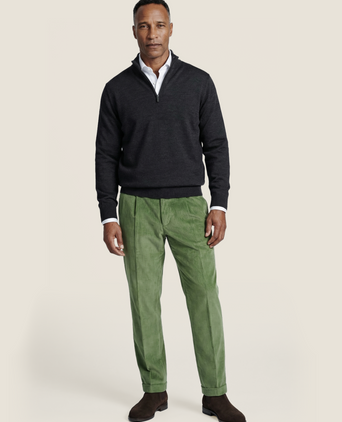 Pullover Merinowol ritskraag | Charcoal