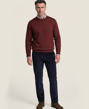 Pullover Merino wol ronde hals | Bordeaux