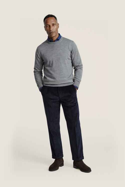 Pullover Merino wol ronde hals | Grijs