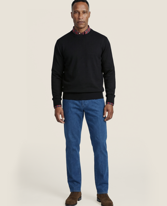 Pullover Merino wol ronde hals | Zwart