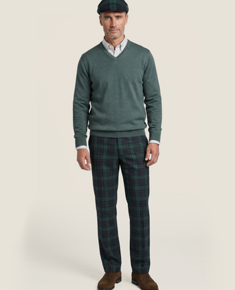 Pullover V-Hals Cotton/Cashmere | Groen