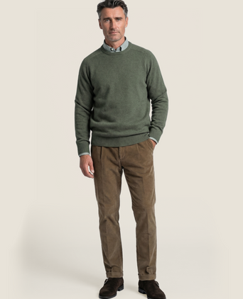 Pullover Lamswol ronde hals | Groen