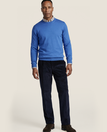 Pullover Merino wol ronde hals | Blauw