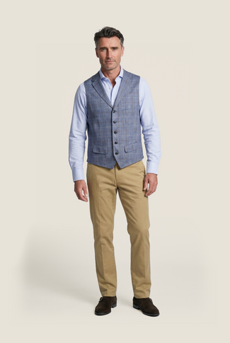 Wellington Gilet 100% Zijde | Blauw Wellington Gilet 100% Zijde | Blauw