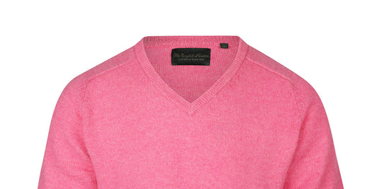 Lamswol V-Hals Pullover | Bubblegum