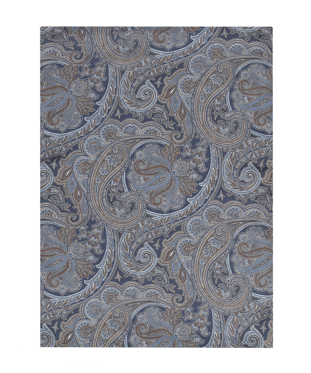 Zijden Sjaal | Blauw Paisley Print