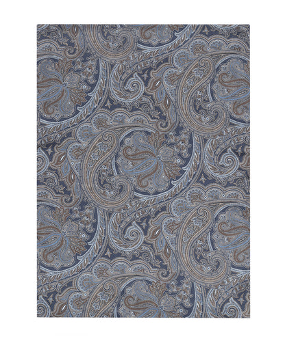 Zijden Sjaal | Blauw Paisley Print
