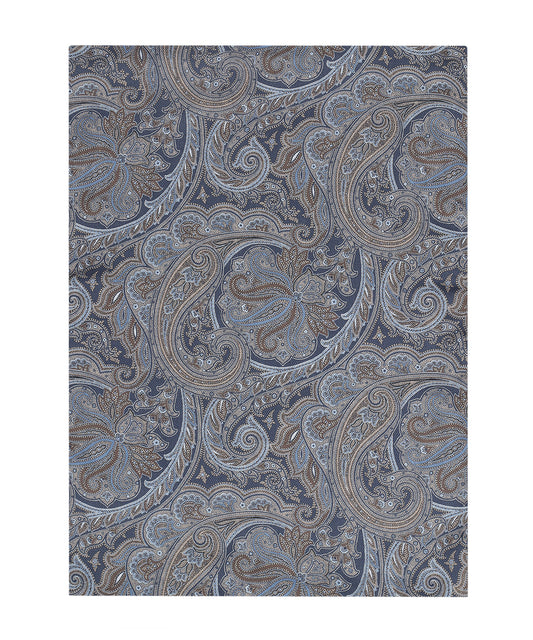 Zijden Sjaal | Blauw Paisley Print