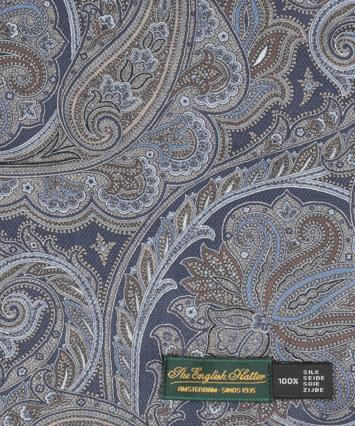 Zijden Sjaal | Blauw Paisley Print