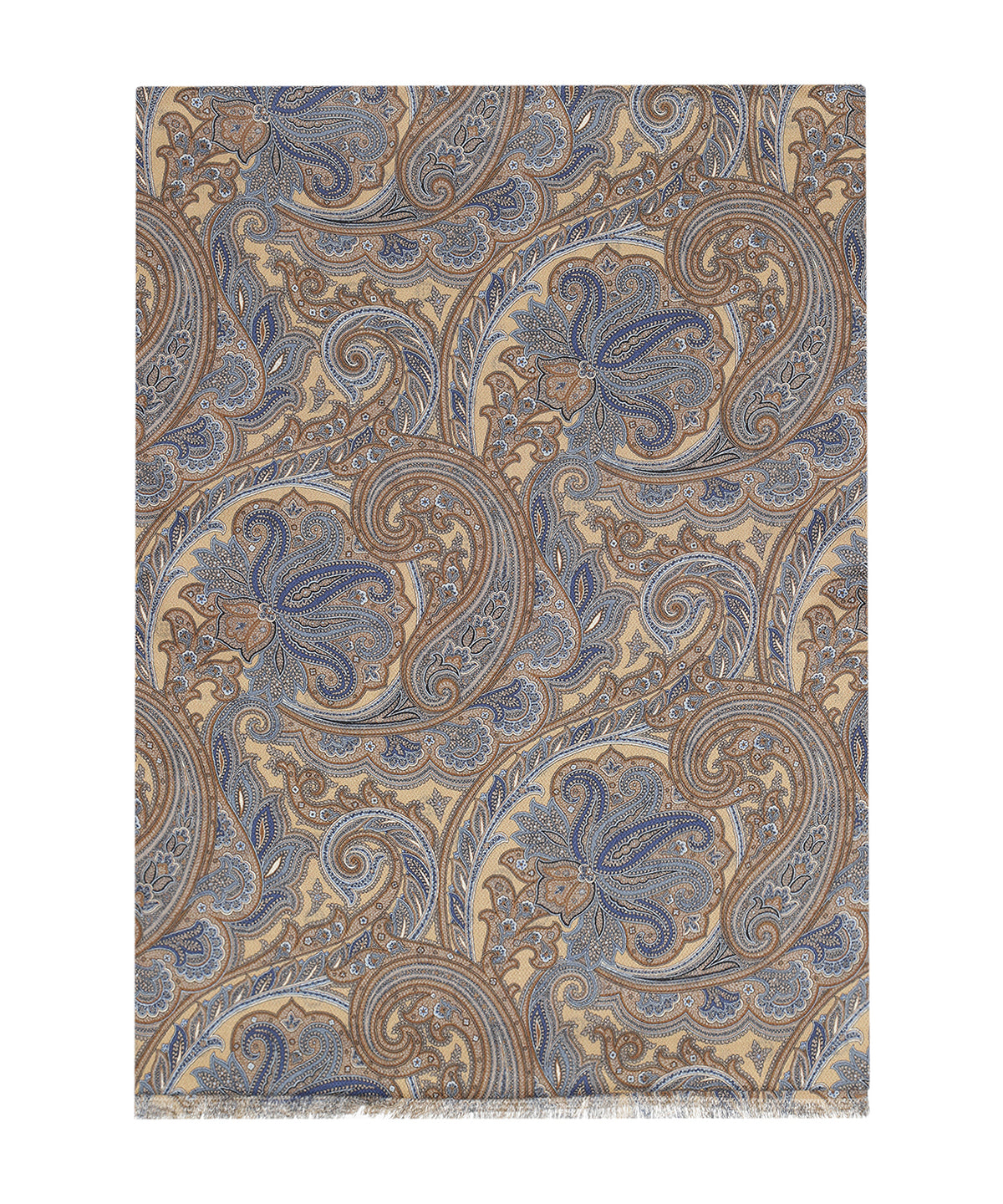 Zijden Sjaal | Zand Paisley Print