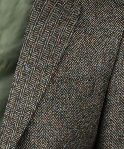 Wollen Colbert | Donkerbruin Donegal Melange