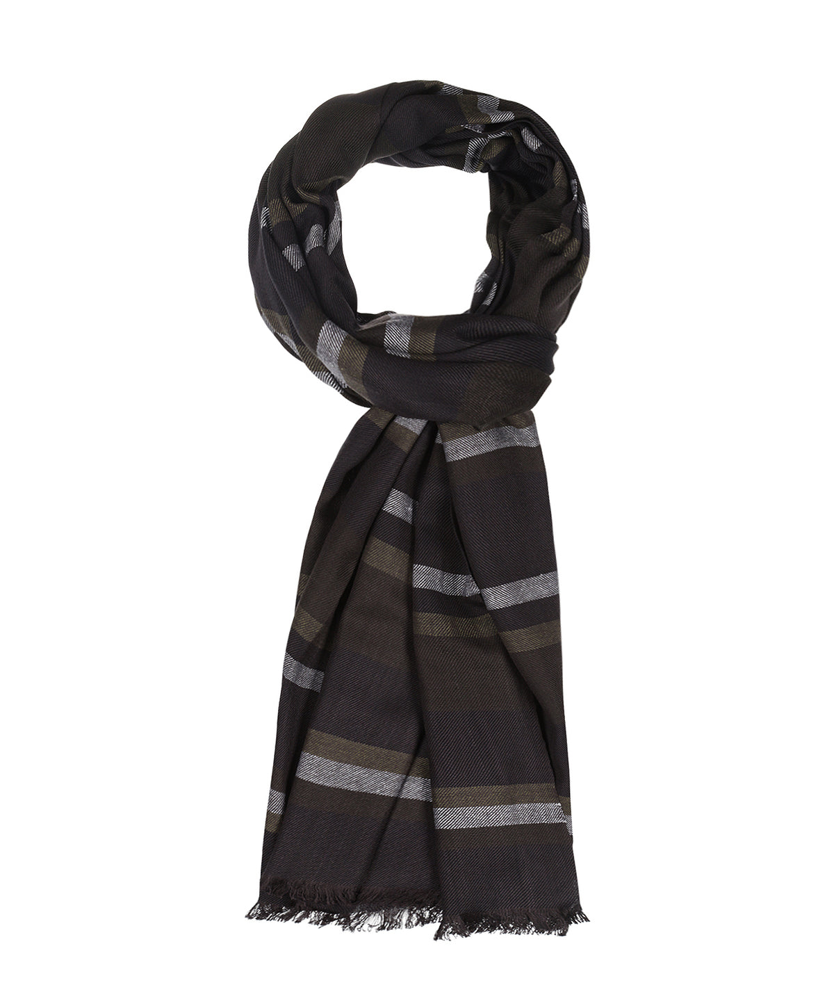 Katoen Viscose Sjaal | Bruin Groen Multi