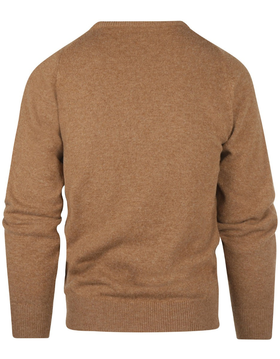William Lockie V-Ausschnitt-Pullover aus Lammwolle | Driftwood