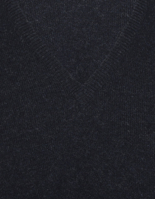 Pullover Lamswol v-hals | Midnight