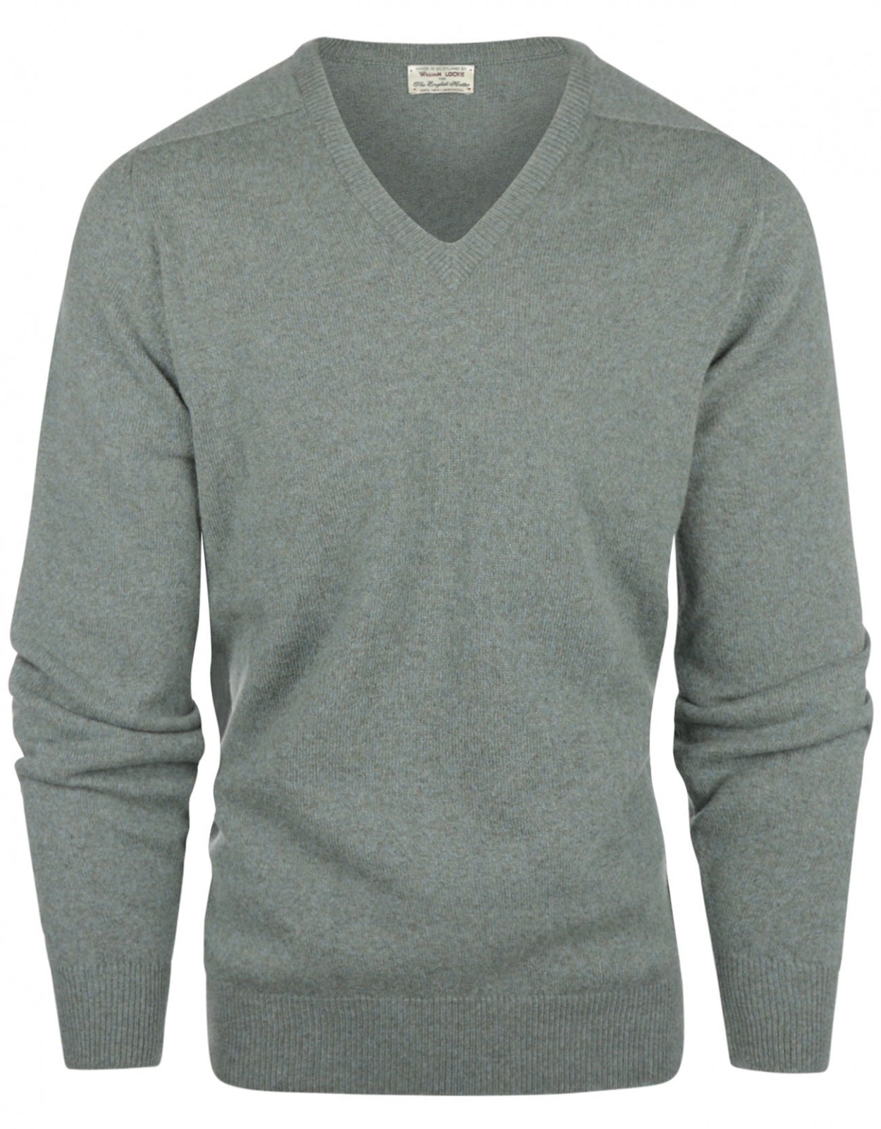 William Lockie V-Ausschnitt-Pullover aus Lammwolle | Kaspisch/Landschaft