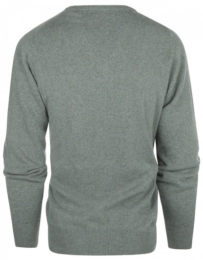 William Lockie V-Ausschnitt-Pullover aus Lammwolle | Kaspisch/Landschaft