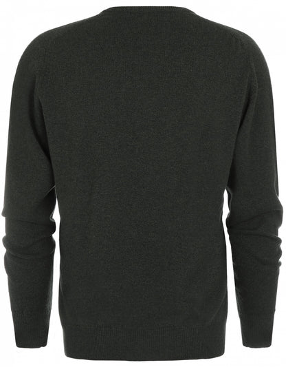 William Lockie V-Ausschnitt-Pullover aus Lammwolle | Seetang