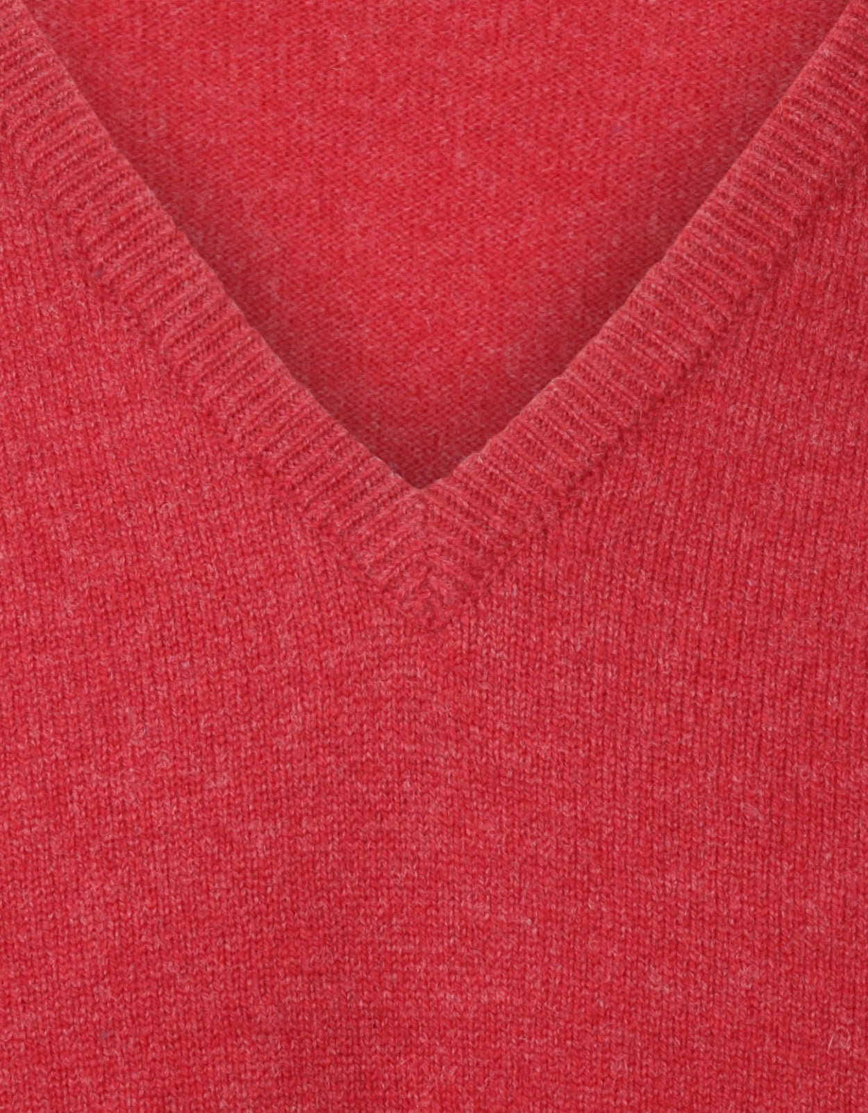 William Lockie V-Ausschnitt-Pullover aus Lammwolle | Mohnrot-Melange