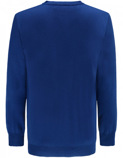 Pullover klassiek Merino wol v-hals | Kobalt