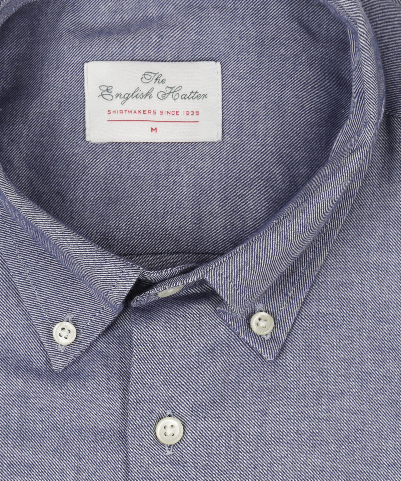 Brushed Cotton Shirt Button Down | Donkerblauw