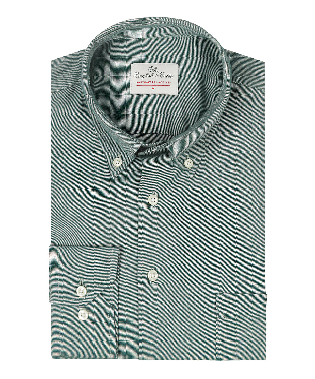 Brushed Cotton Shirt Button Down | Groen