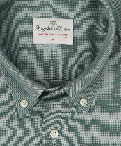 Brushed Cotton Shirt Button Down | Groen