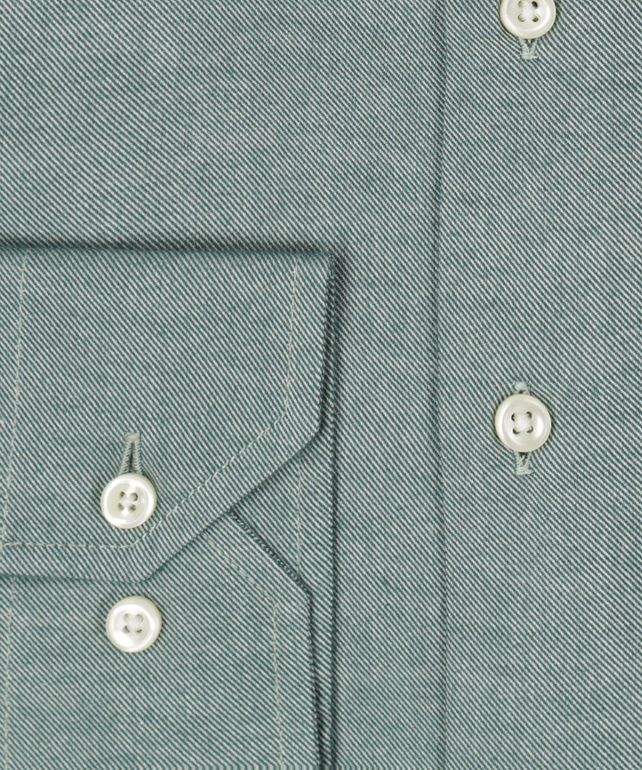 Brushed Cotton Shirt Button Down | Groen