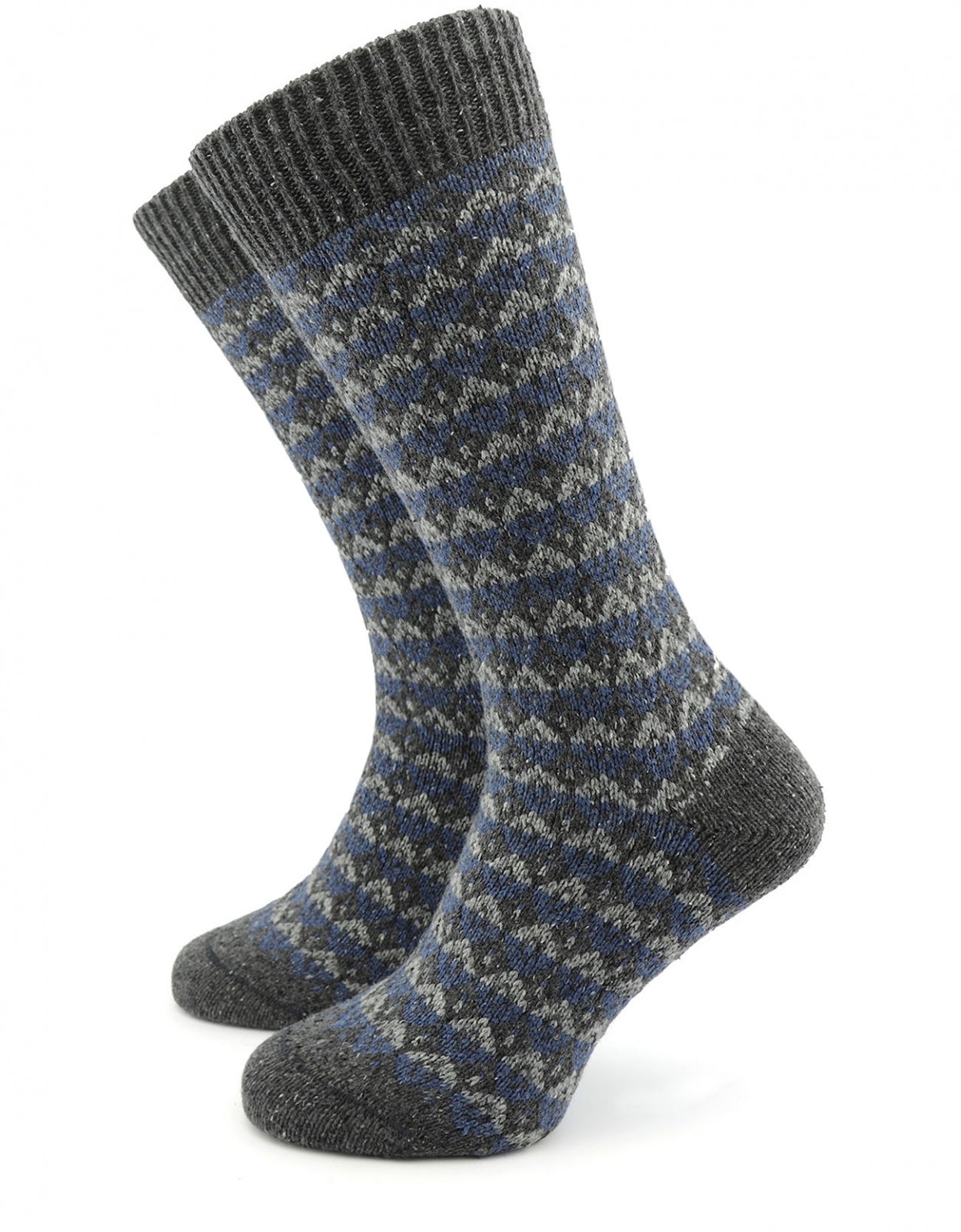 Pantherella wolmix sok | Donkergrijs/Lichtgrijs/Blauw design