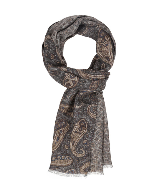 Scarf 100% Wool | Blue Paisley