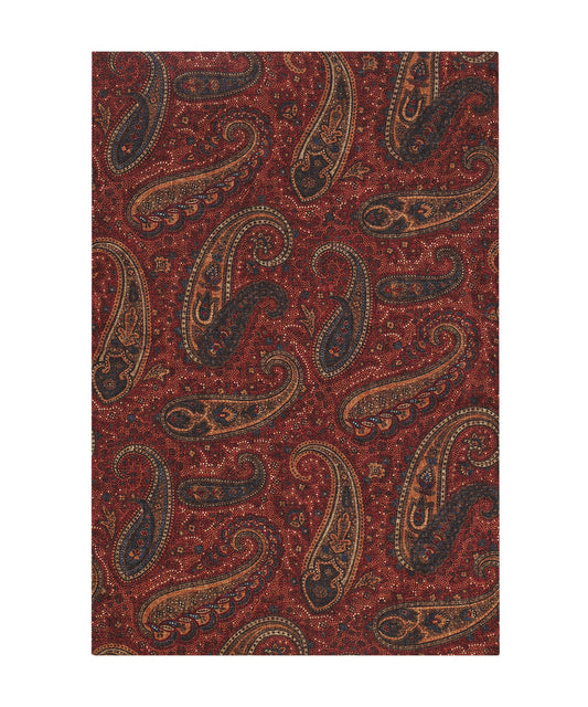 Sjaal 100%Wol | Rood Oranje Paisley Print