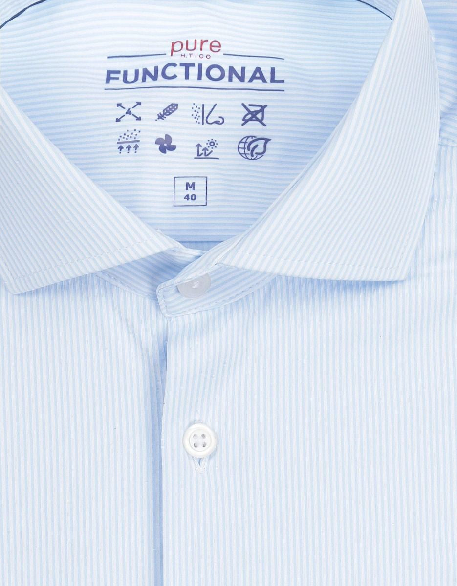 Pure Functional Shirt | Light Blue stripe