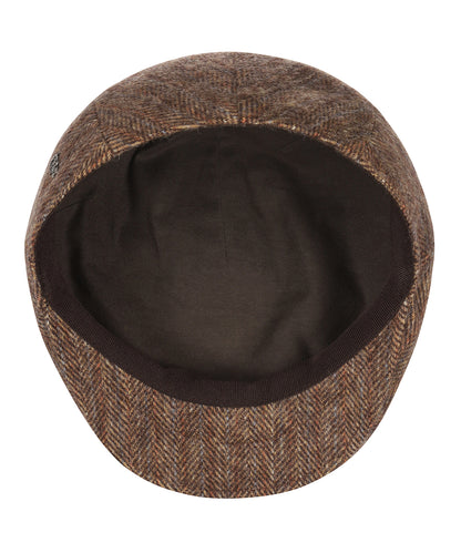 Jockey Tweed Cap | Bruin Herringbone Blauwe Streep