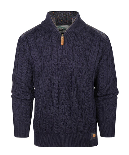 Pullover mit halbem Reißverschluss | Marineblau
