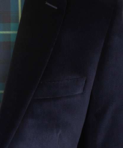Velour Colbert | Navy Velvet