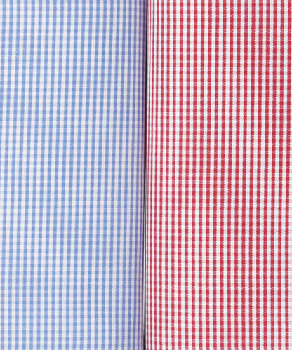 Zakdoek 2-Box | Micro ruit Lichtblauw/Rood