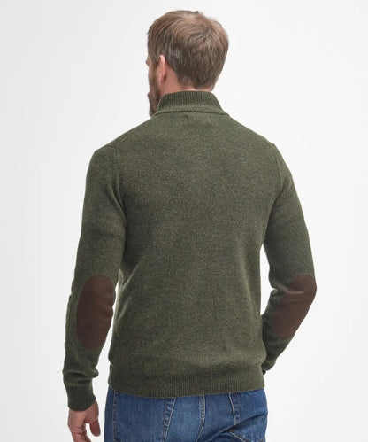 Pullover with zip and button closure | Green