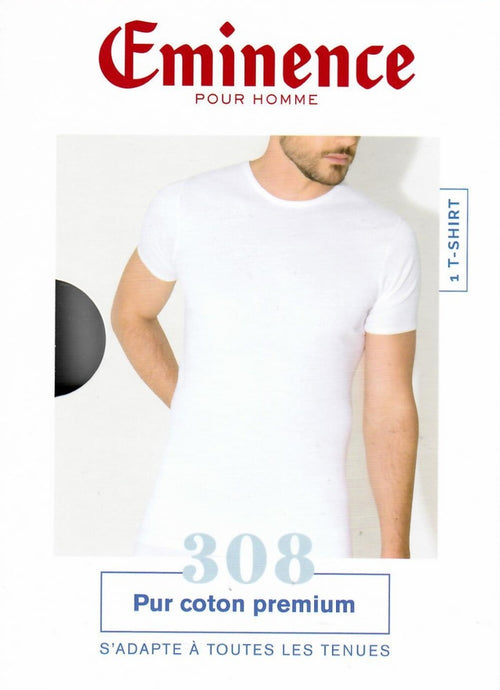 T-shirt hoge ronde hals | Wit