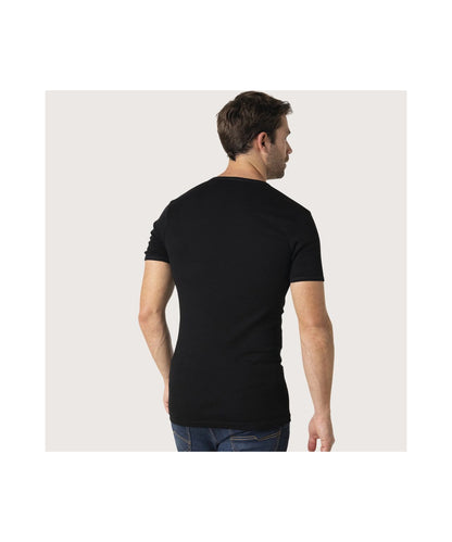 T-Shirt mit V-Ausschnitt | Schwarz