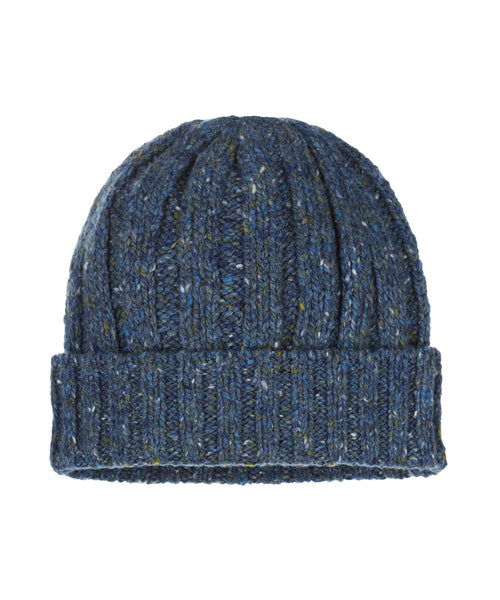 Grof Gebreide Ierse Muts | Denim Blauw