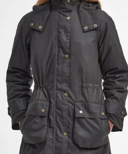 Barbour Long Cannich Wax Jacket Women's | Green