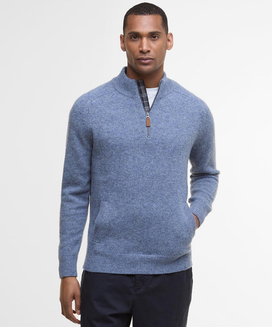 Barbour Talder Half Zip Strickpullover | Blau