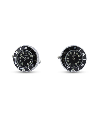 Manchetknopen | Zwart op Zilver