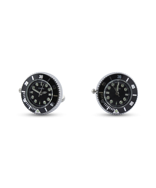 Manchetknopen | Zwart op Zilver