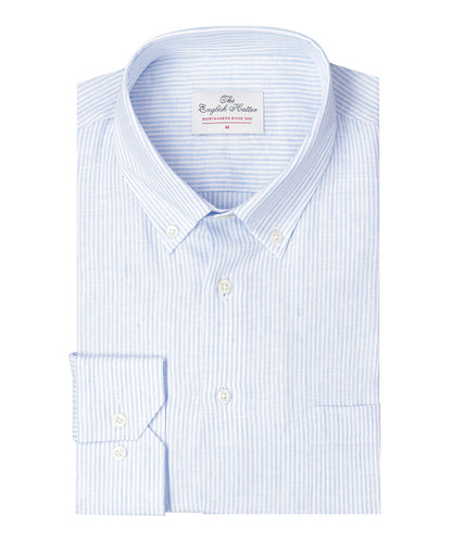 Shirt Linnen | Lichtblauw Streep